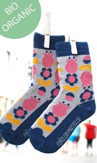 Bio-katoenen sokken met tulp