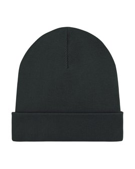 rib beanie zwart