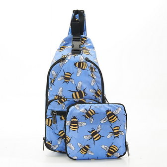 Cross body bag blue bees