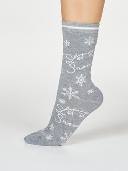 Kerstsokken dames Bobbie snow - grey marle