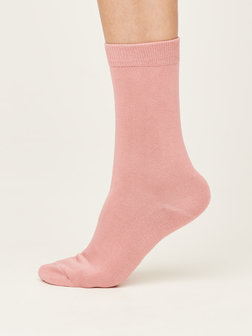 roze effen damessokken