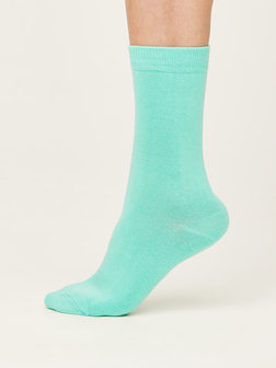 turquoise effen damessokken 