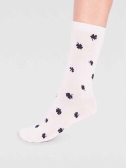 witte damessokken print