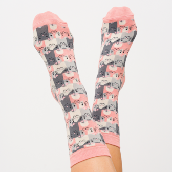 bamboe sokken dames katten