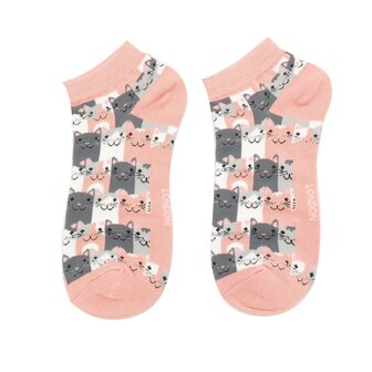 sneakersokken met katten roze