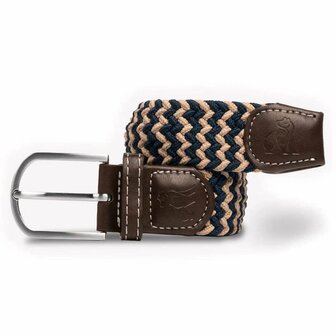 gevlochten riem beige blauw