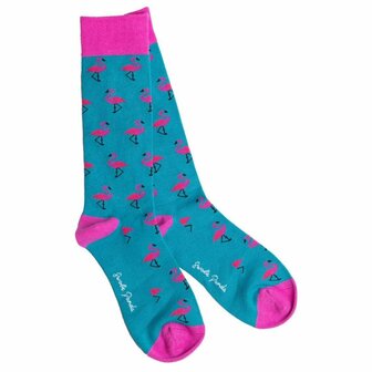 Swole Panda - bamboe sokken dames - flamingo