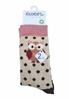 kindersokken met uielnprint - beige
