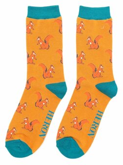 sokken met eekhoorns geel