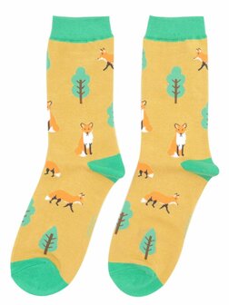 sokken met vossen geel