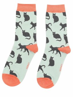 dames bamboe sokken met katten