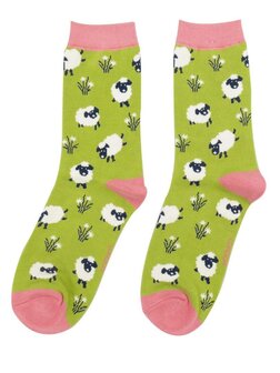 sokken met schapenprint groen