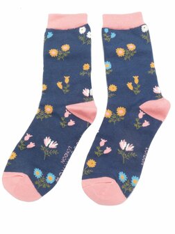 sokken navy dainty floral 