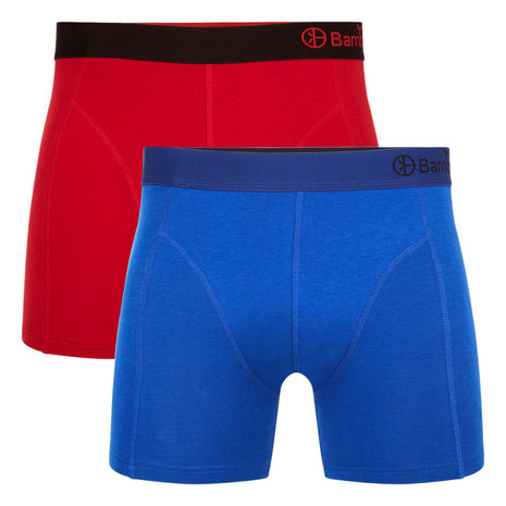 Bamboe boxershorts Levi 2-pack rood - blauw maat S