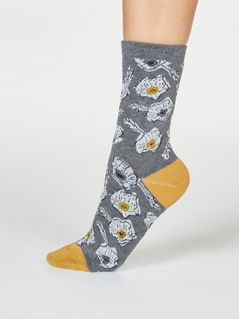 sokken bloemen grey marle 