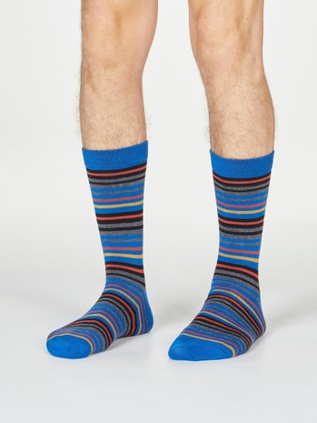 blauwe gestreepte sokken 