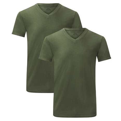 Haas Aanwezigheid Bovenstaande Bamboe heren t-shirt army green - Lotika