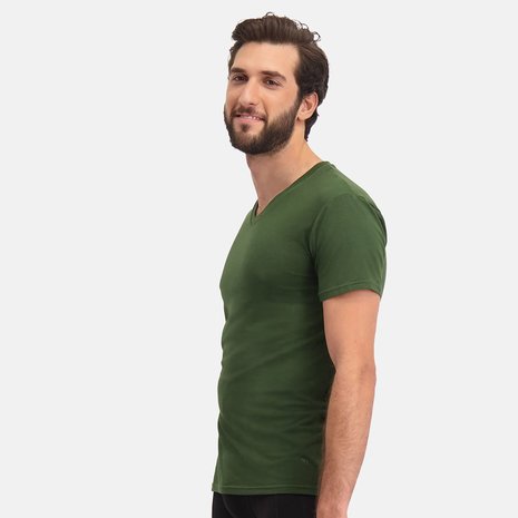 T-shirt V-hals groen