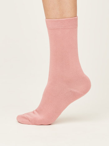 roze effen damessokken