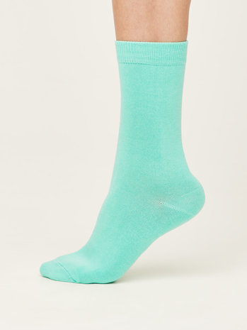 turquoise effen damessokken 