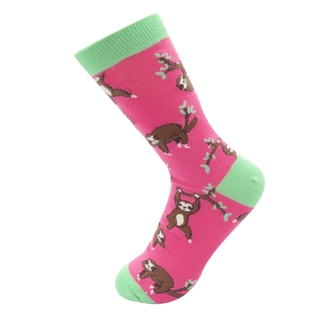 sokken sloths hot pink