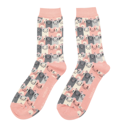 sokken met katten roze 