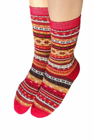 alpaca sokken motief rood