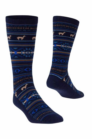 alpaca sokken jacquard marine royal