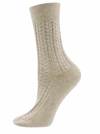 ewers dames sokken ribbed beige