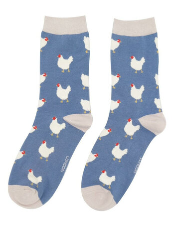 sokken met kippen denim