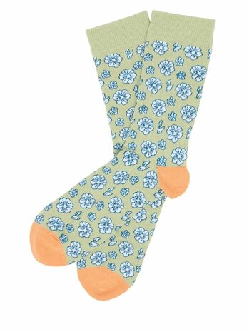 Tranquillo sokken bloemenprint - topaz green