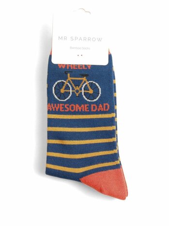 sokken wheely awesome dad met fietsprint