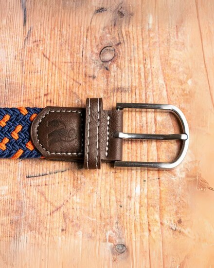 stretch riem navy orange