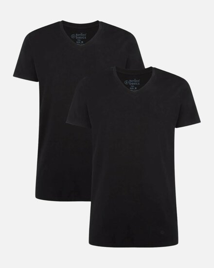 t-shirt V-hals zwart