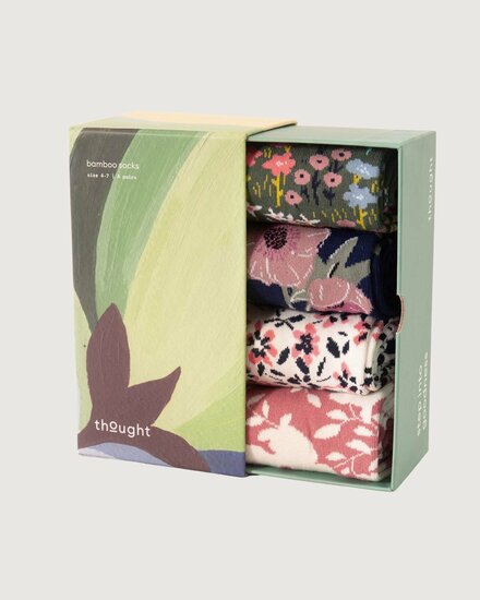 dames sokken cadeaudoos bloemen
