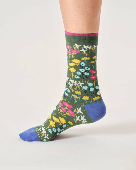 dames sokken met bloemetjes