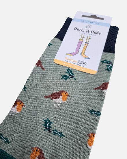 sokken met vogels groen