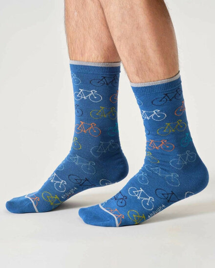 sokken fietsprint blauw