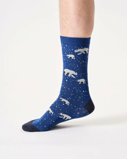 sokken ijsberenprint blauw