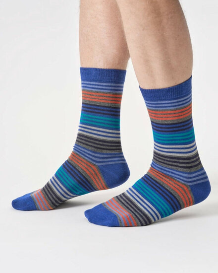 gestreepte herensokken deep blue