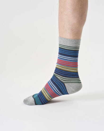 Thought grey marl stripes socks