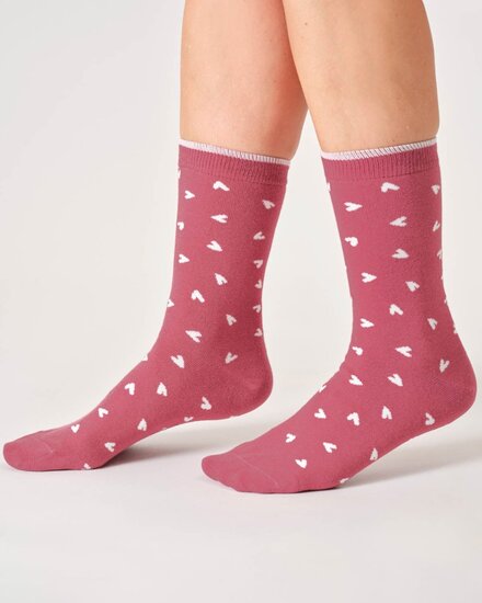 damessokken hartjes roze