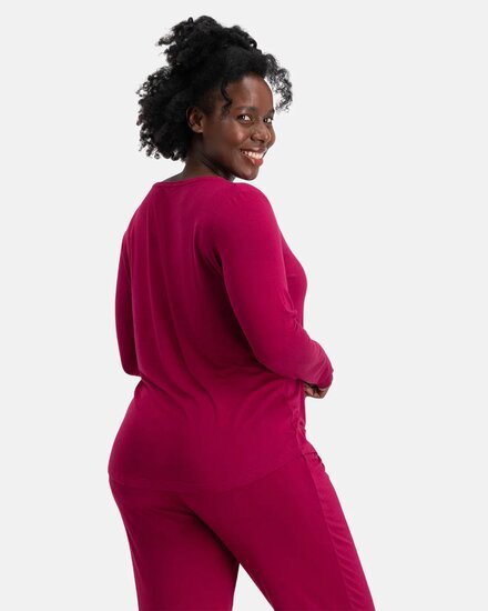 bamboe pyjama lange mouwen rood