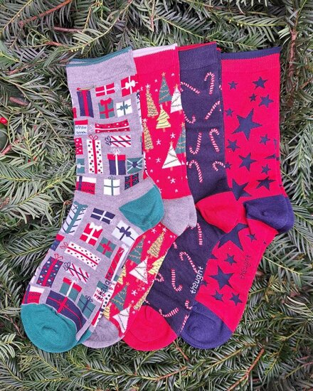 4 paar kerstsokken mannen