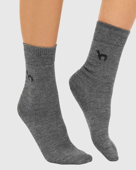 grijze alpaca sokken