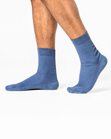blauwe sokken biologisch katoen