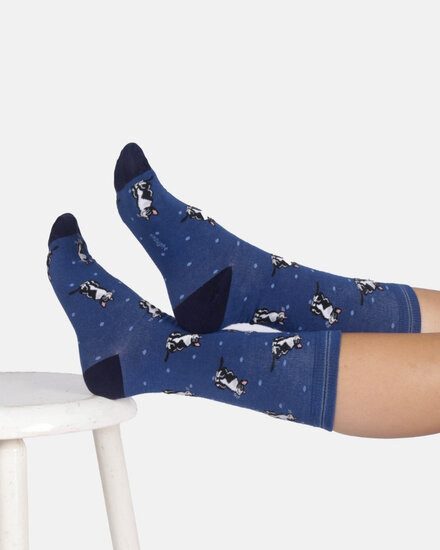 thought dames sokken katten blauw