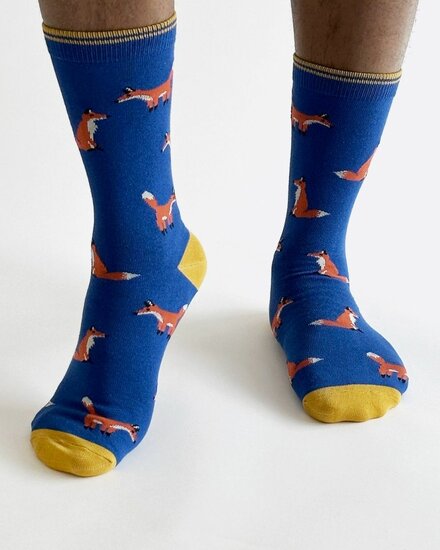 bamboe herensokken vossen print