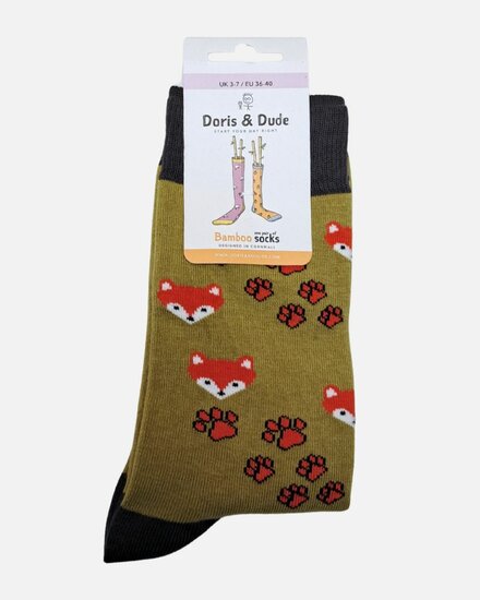 Bamboe dames sokken vossen brons
