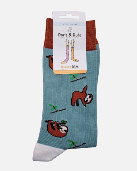 bamboe heren sokken luiaards mint